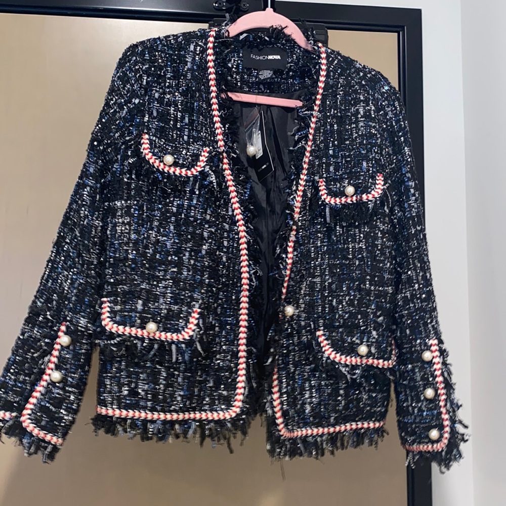 NWOT WITH TAGS Blazer with gorgeous buttons and sparkly detailing